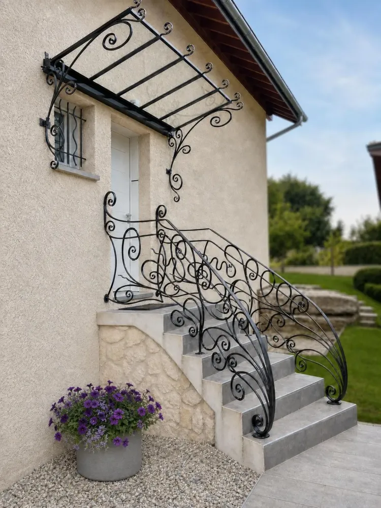 fer-forge-marquise-garde-corps-escalier-exterieur